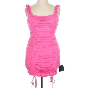 NWT Lulu's XL Fuchsia Gathered Dress